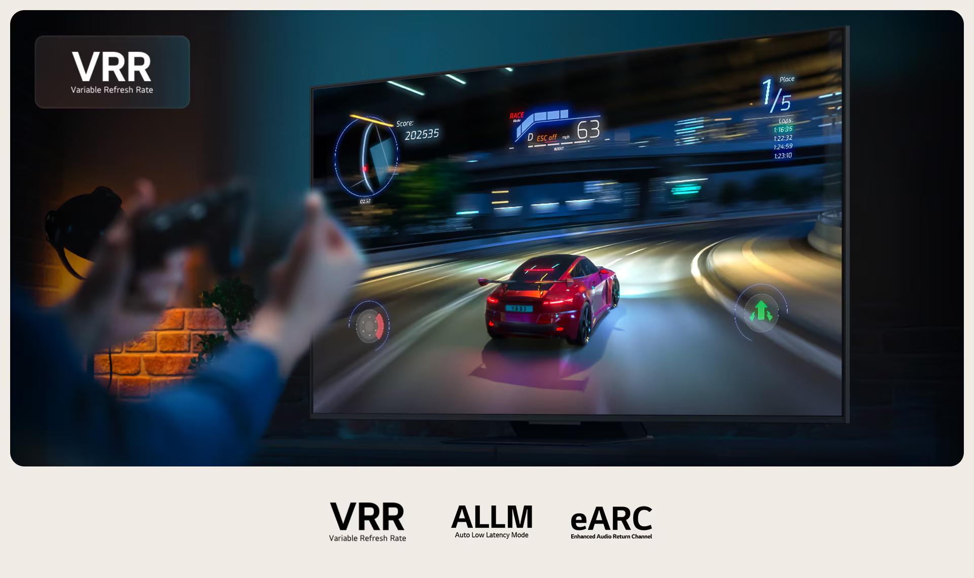 Гейминг: VRR/ALLM/eARC — визуализация игровых возможностей линейки